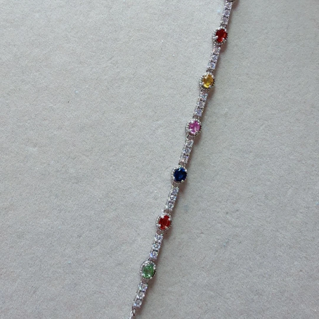 蓝宝石手链银S925镶嵌