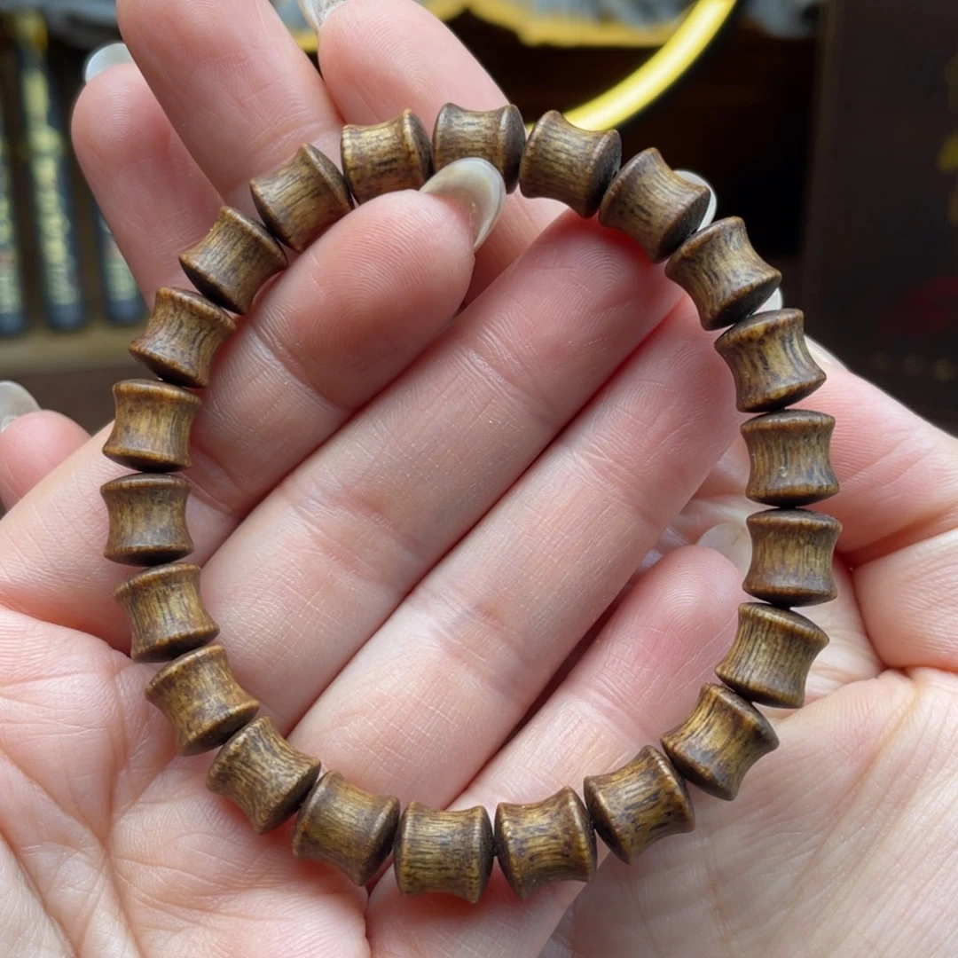 手串沉香福利款 越南芽庄软丝白棋楠08竹节单圈