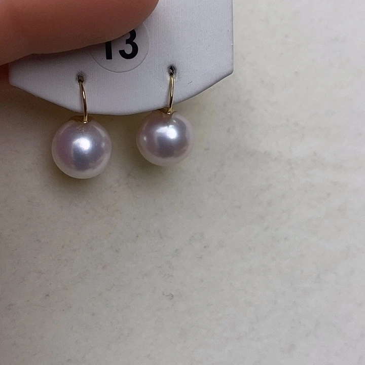 18K金镶嵌淡水珍珠耳饰