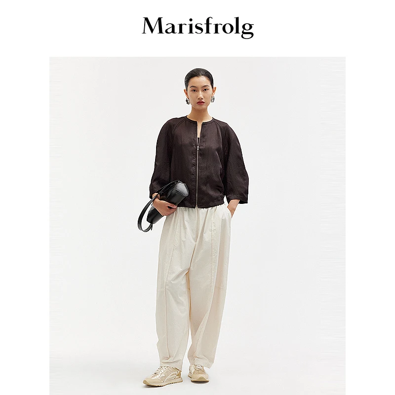 Marisfrolg玛丝菲尔气质休闲通勤时尚蛋形裤休闲裤A1EG23725