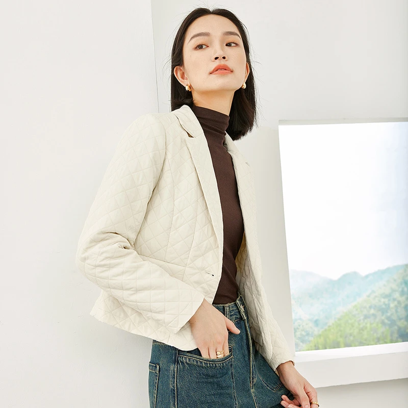 梵希蔓气质西装式短款外套女秋冬棉服修身显瘦小棉袄M3700/M9986