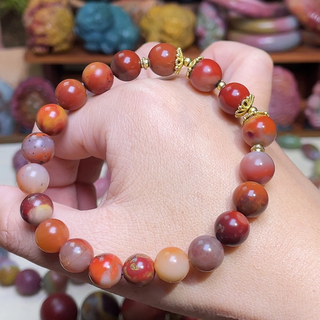 玛瑙/玉髓合金手串盐源玛瑙包浆手串