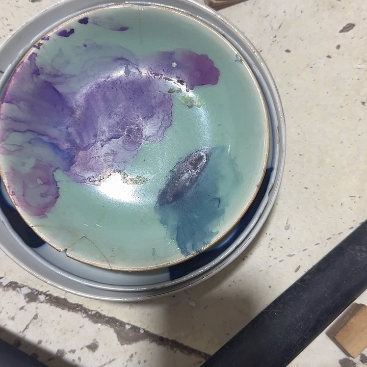 靓***雨摆件陶攀登高峰艺术瓷器盘子