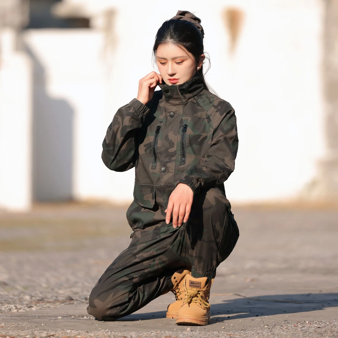 890春秋款弹力耐磨透气休闲套装工装男女同款束脚裤户外工作汽修