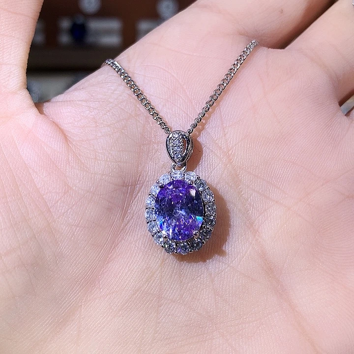 碧玺银S925镶嵌颈饰白810