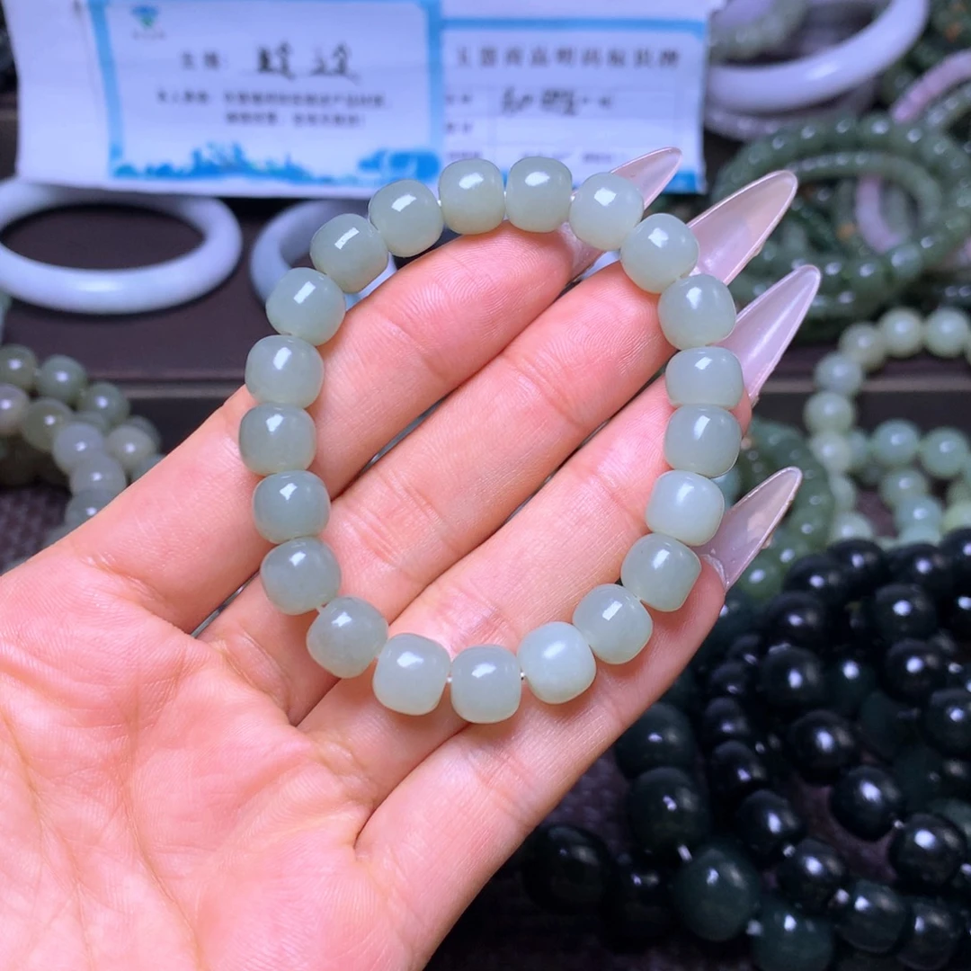 和田玉未镶嵌手串卡9