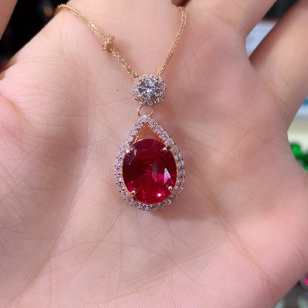 无吊坠925银鸽血红色玫瑰金1012