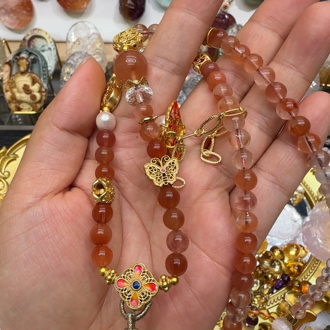 我***安未镶嵌颈饰紫晶链子