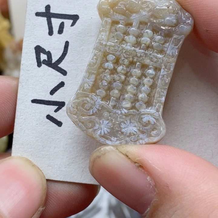 颈饰未镶嵌硅化珊瑚（珊瑚玉）