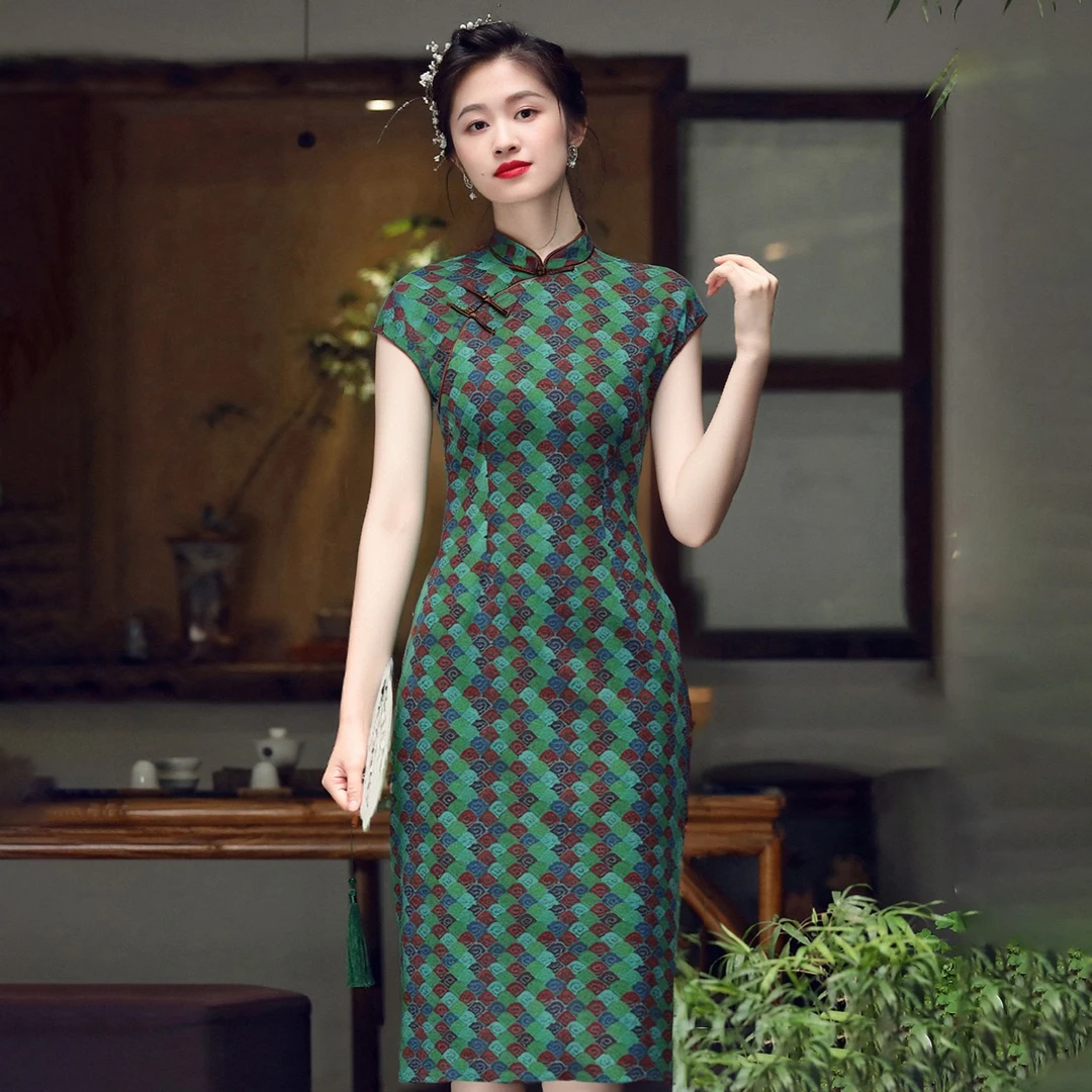 【唐唐】复古中国风旗袍夏季2025年新款优雅印花日常改良中长款