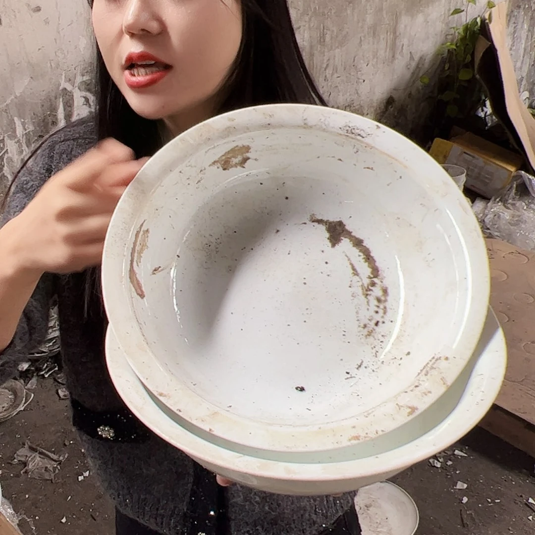 摆件景德镇陶瓷10寸大汤碗2个