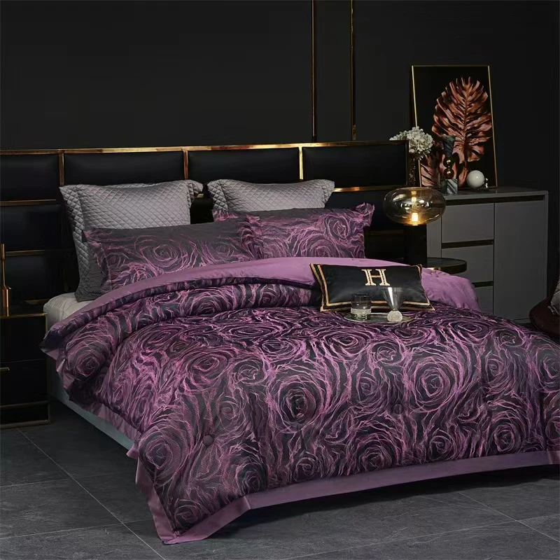 【玫瑰花语-紫】200*230cm高端亲肤舒适轻奢柔软被双面可用
