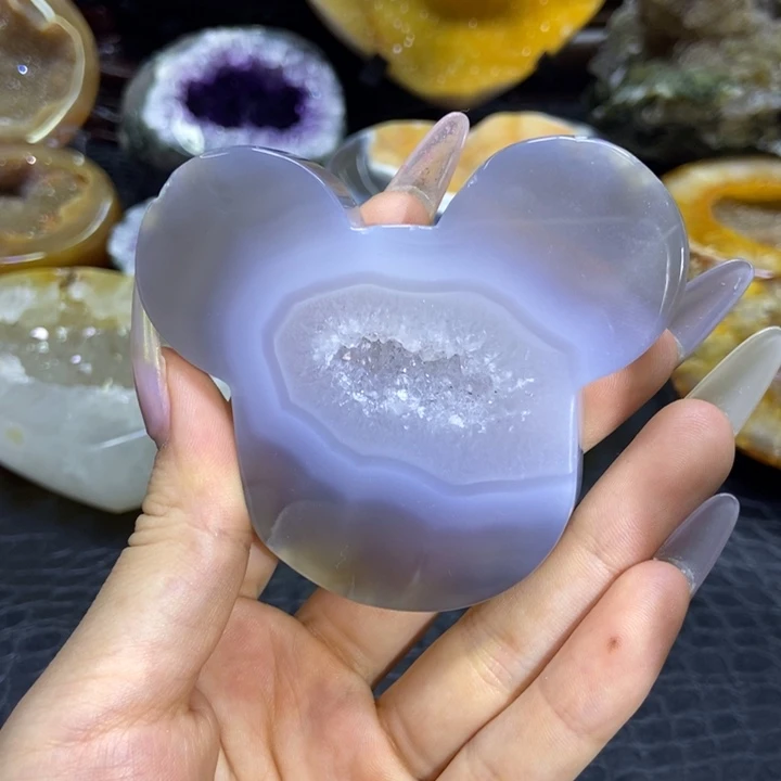 水晶未镶嵌珠宝半成品米奇