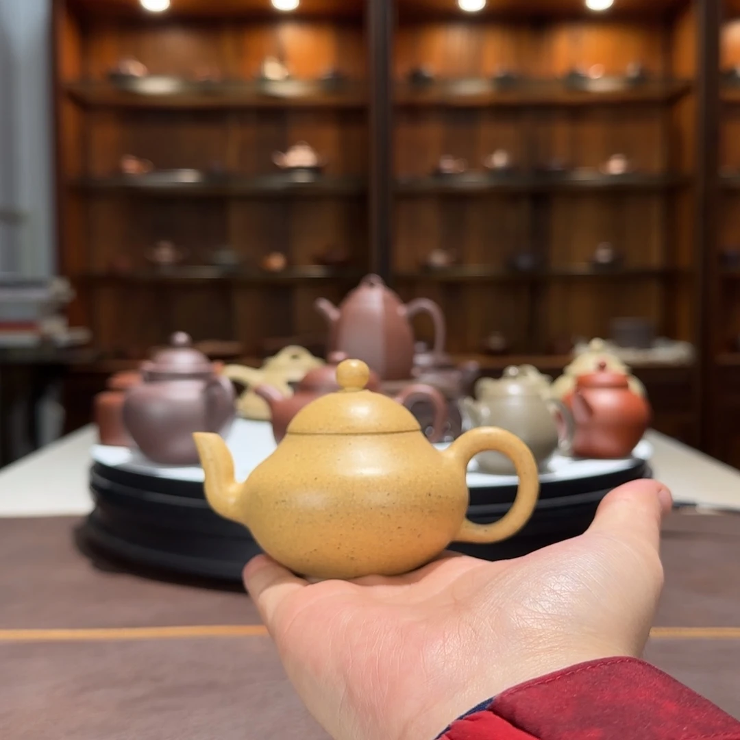 茶壶绿泥手磨梨皮绿泥梨式壶