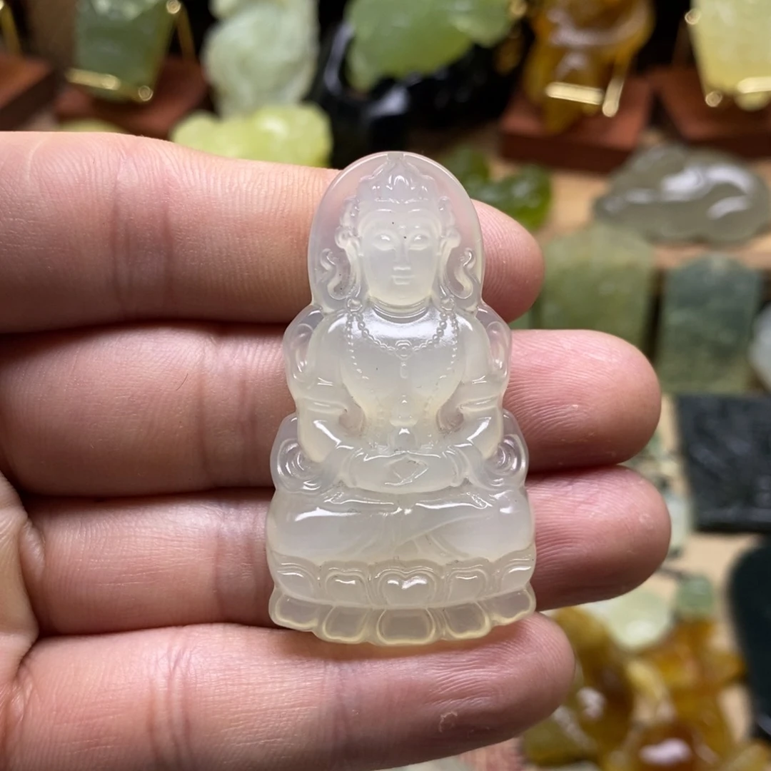 未镶嵌岫玉观音吊坠