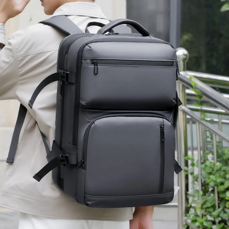 商务精英通勤风防水双肩电脑包黑色背包2025新款