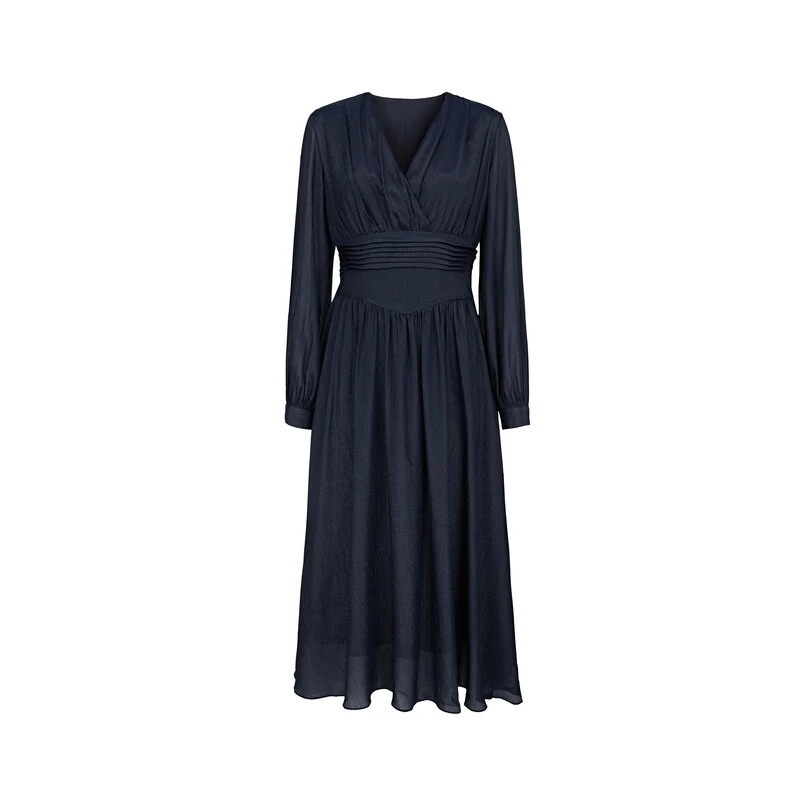 圣迪奥春季时尚显瘦气质长袖轻奢法式收腰优雅连衣裙S24181210