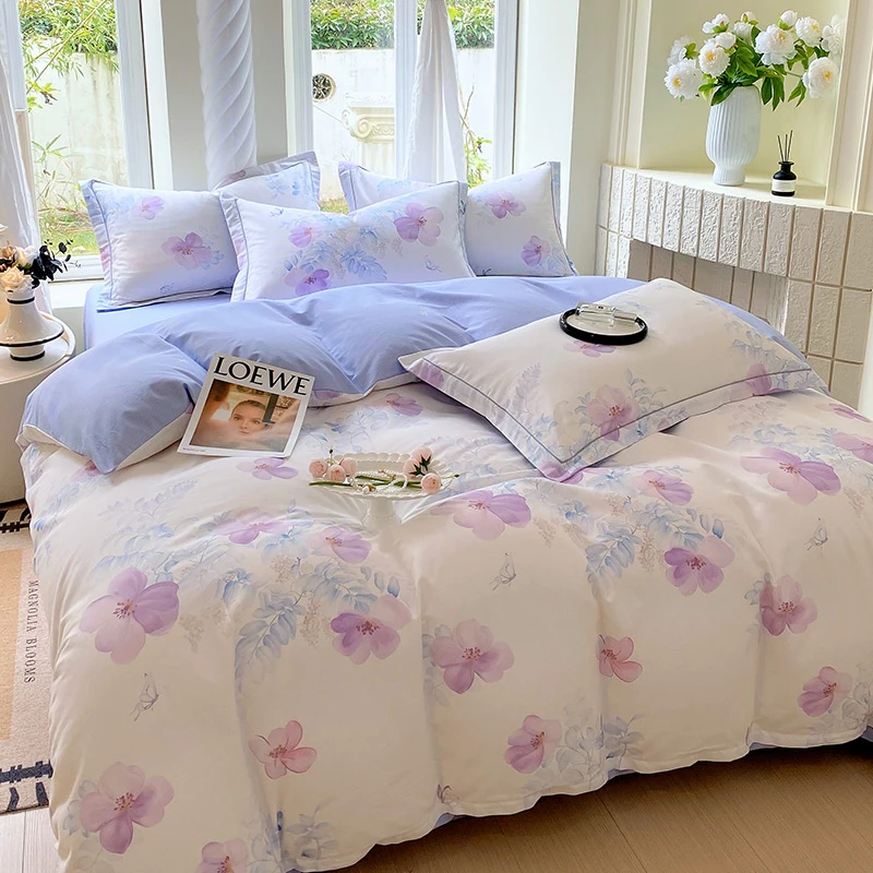 A类母婴级全棉100纯棉四件套斜纹宿舍被套三件套床上用品单人