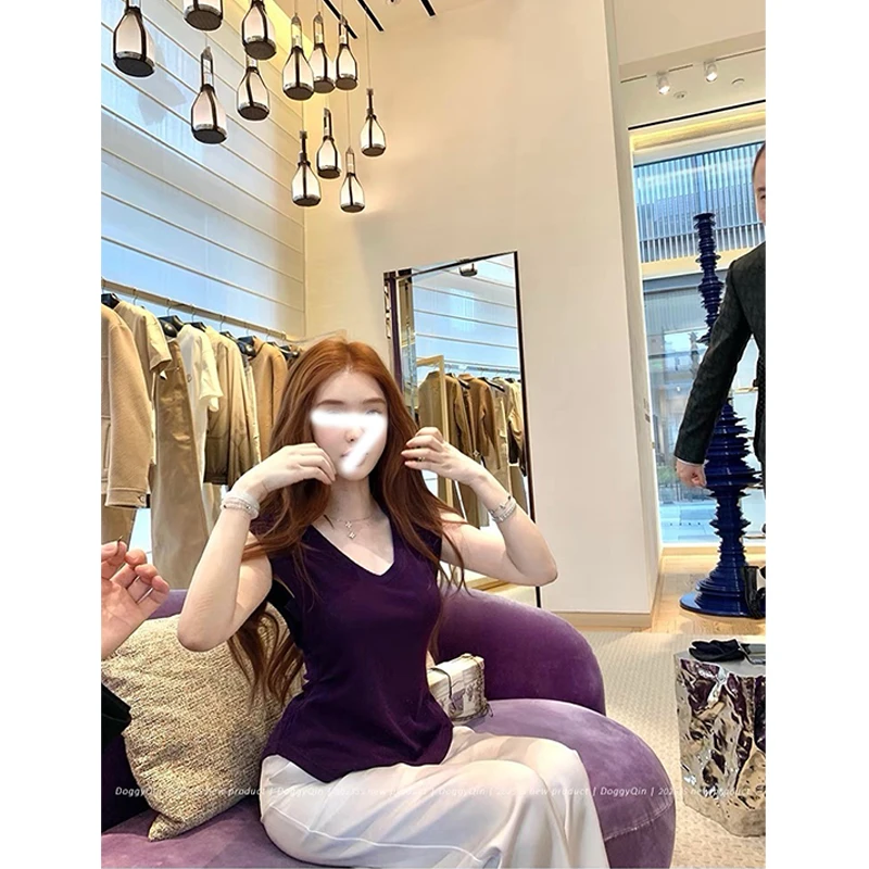 2025新款气质修身显瘦T恤夏