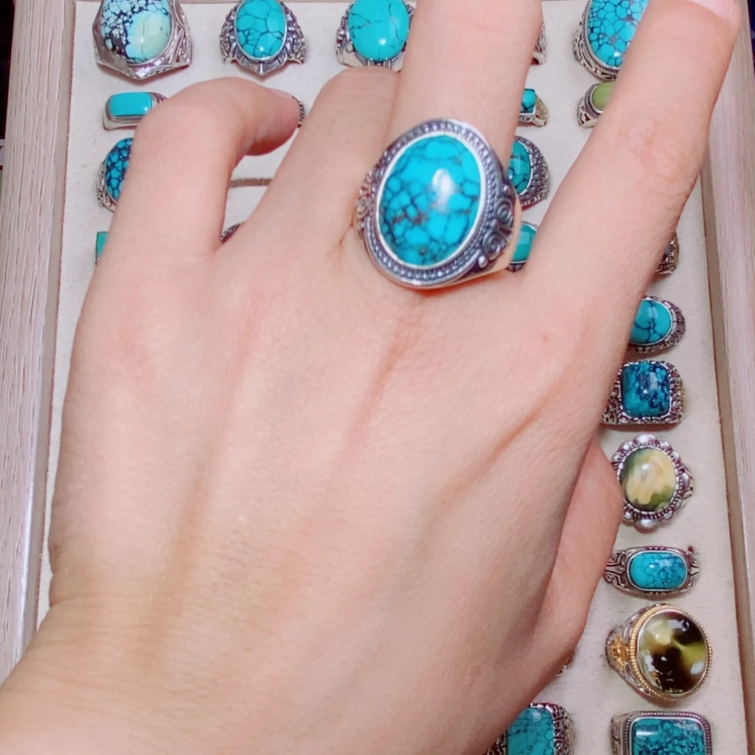 绿松石银S925镶嵌颈饰