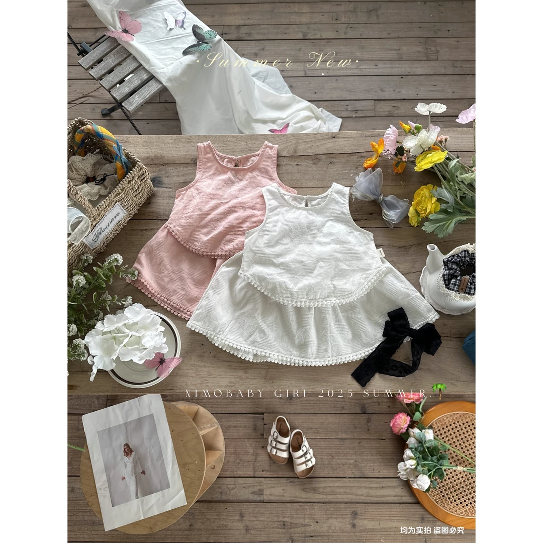 NIMO【樱花甜糕】韩版夏季新款宝宝可爱时尚亲肤透气外穿套装
