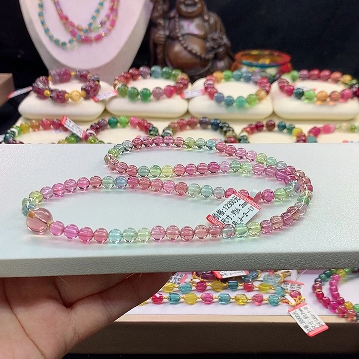 碧玺手链未镶嵌人鱼手串6.2mm