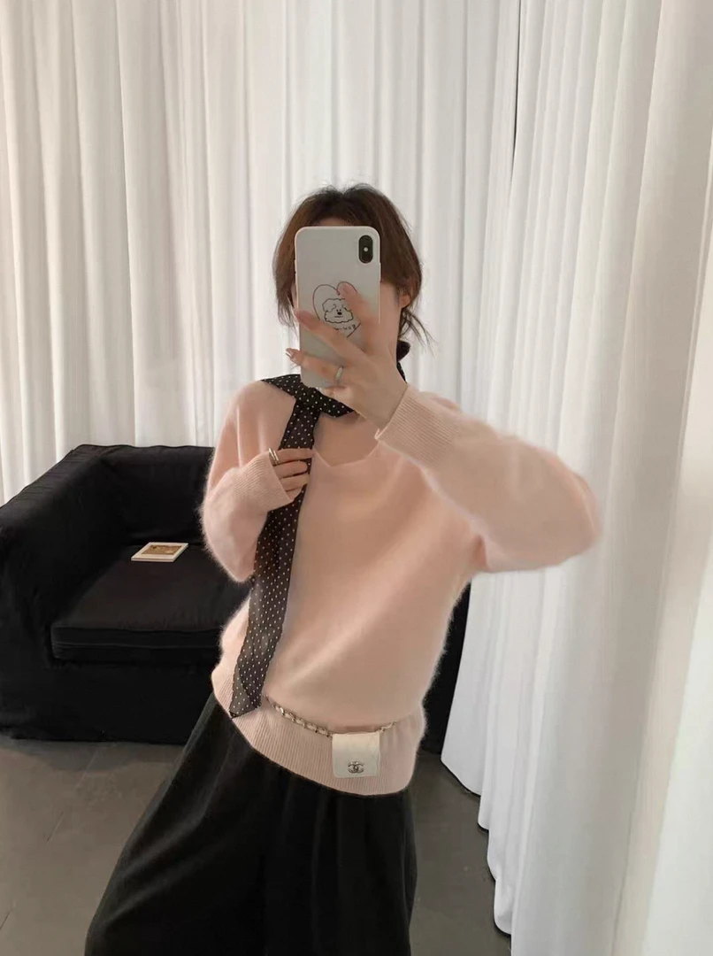 【银子巨推荐】V领套头慵懒风加厚秋冬羊毛拉绒显瘦百搭