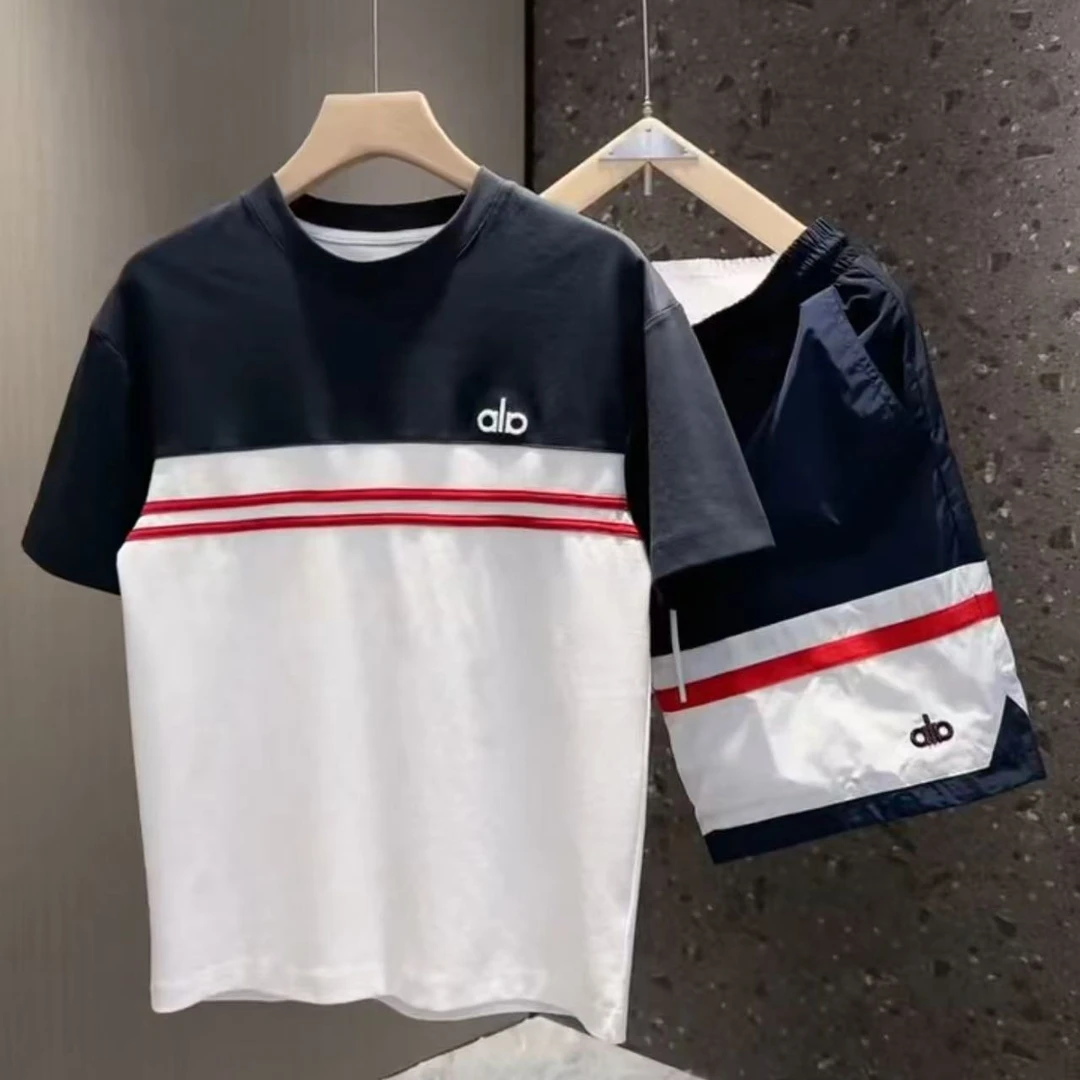 【高品质】夏季男士短裤速干薄款品质高端质感拼色潮流T恤短袖套装