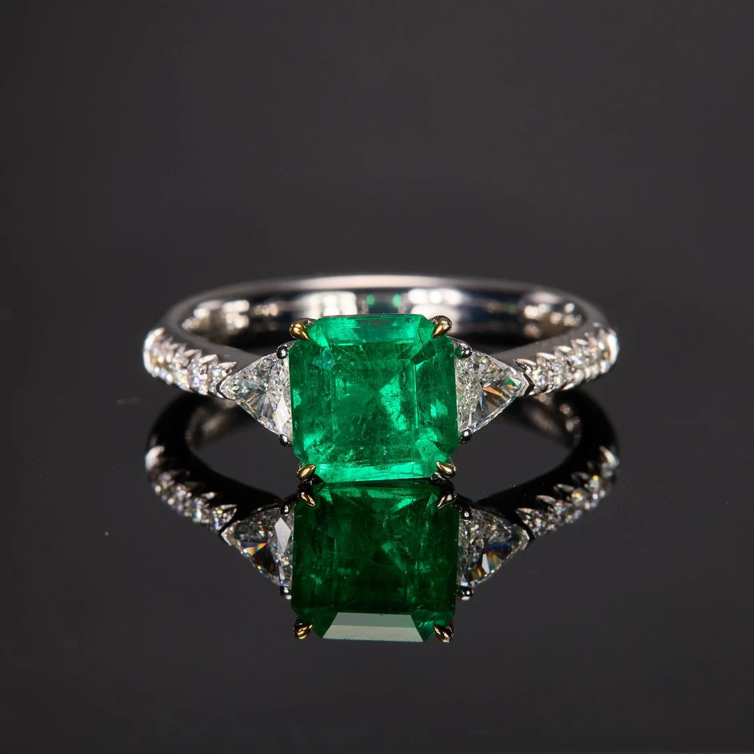 如苑珠宝18K金祖母绿戒指/1.73/吉尔德/沃顿/微油