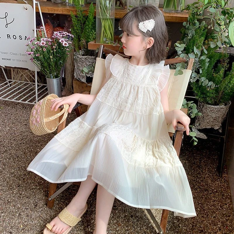 女童连衣裙夏季2025新款儿童公主裙无袖女孩高级感洋气连身裙仙