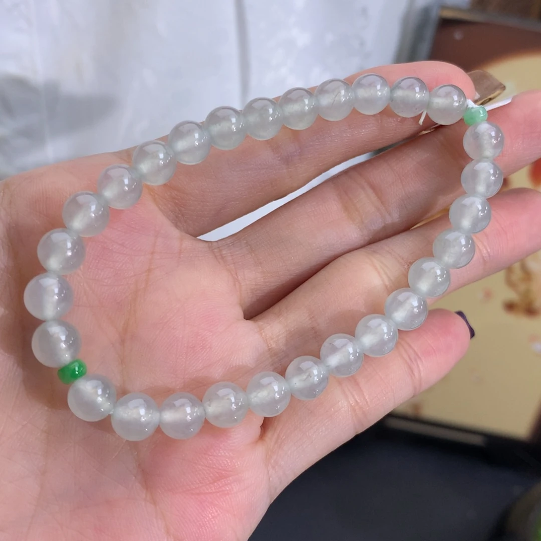 翡翠未镶嵌手串卡6.5冰胶淡晴手串