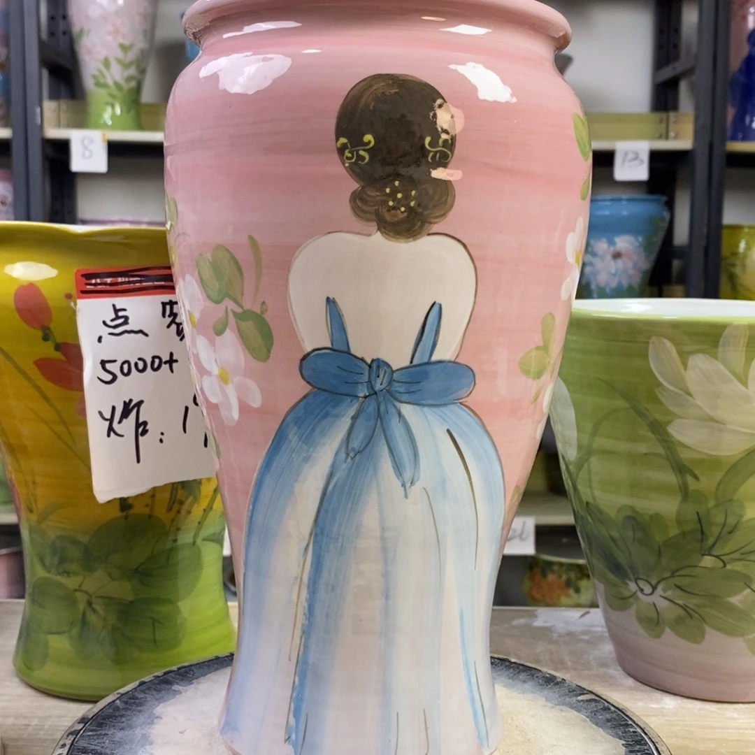 景德镇手工手绘陶瓷花盆