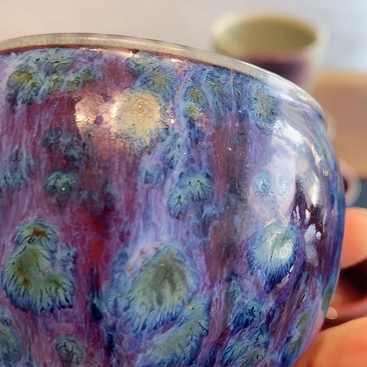 摆件用****8纯手工钧窑炉钧缸杯