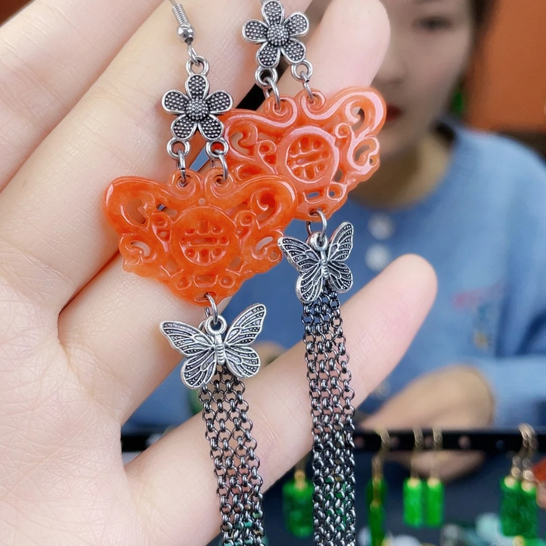 翡翠未镶嵌耳饰饰品