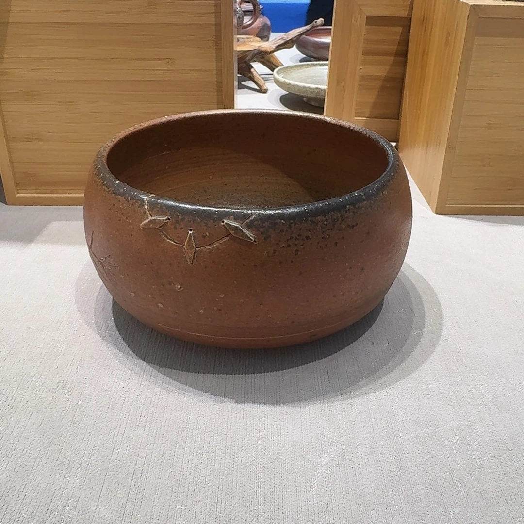 开***锋寂野柴烧，精品水盂