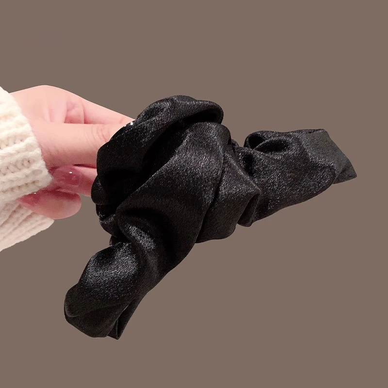 法式复古高级感缎面大号发抓夹轻奢气质褶皱后脑勺夹子鲨鱼夹发卡