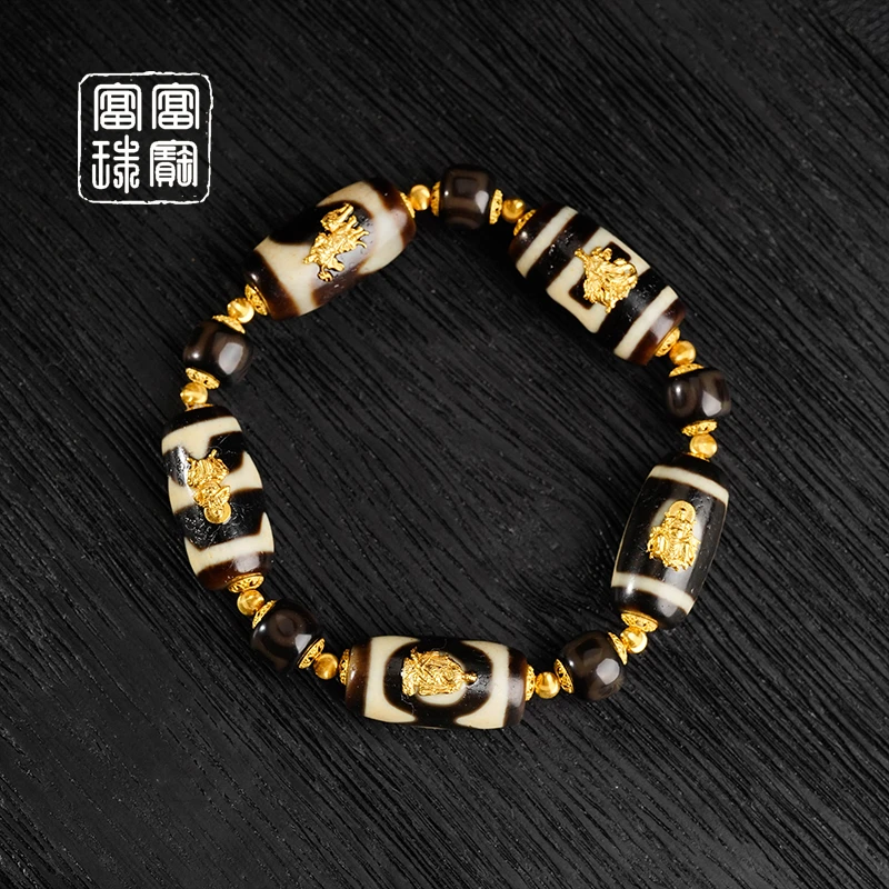 【根本】富富珠宝 玛瑙18k金时尚手串（天然珠宝多样性发）