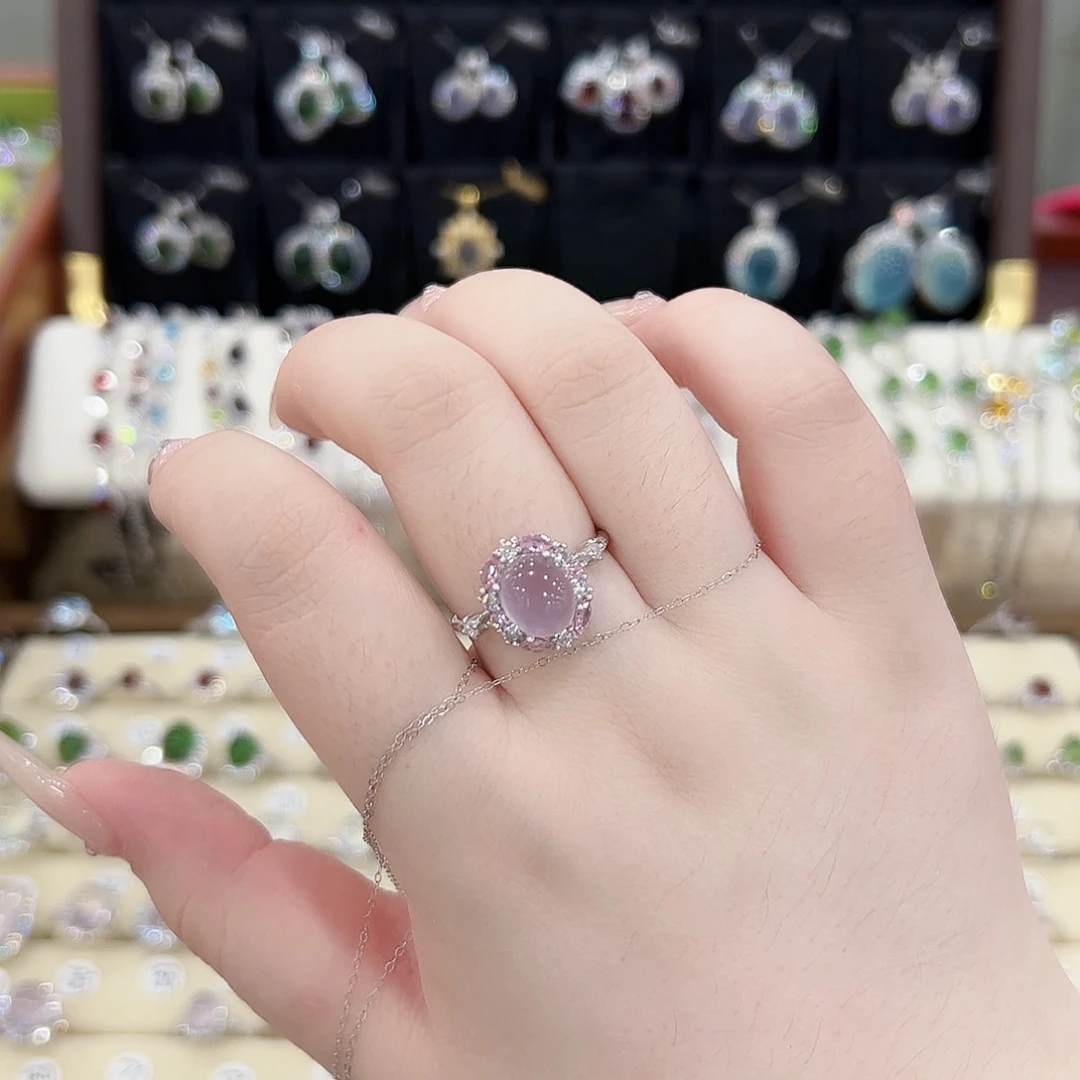 昊***妈银S925镶嵌戒指萤石