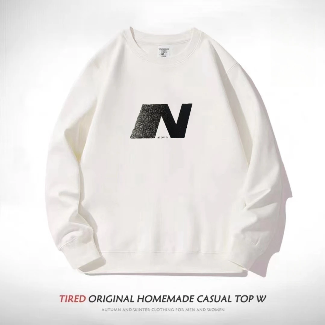 瑞臻新款潮牌高档时尚宽松版无帽圆领男女款薄款卫衣[大N]