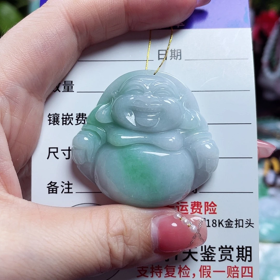 翡翠未镶嵌颈饰佛公09