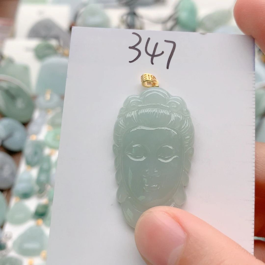 翡翠银S925镀金镶嵌颈饰吊坠