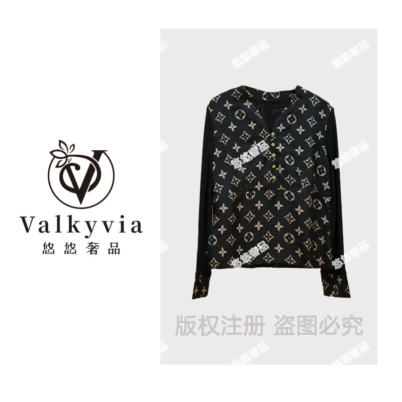 【Valkyvia/悠悠奢品】老钱风拼色打底长袖上衣显瘦时尚气质款