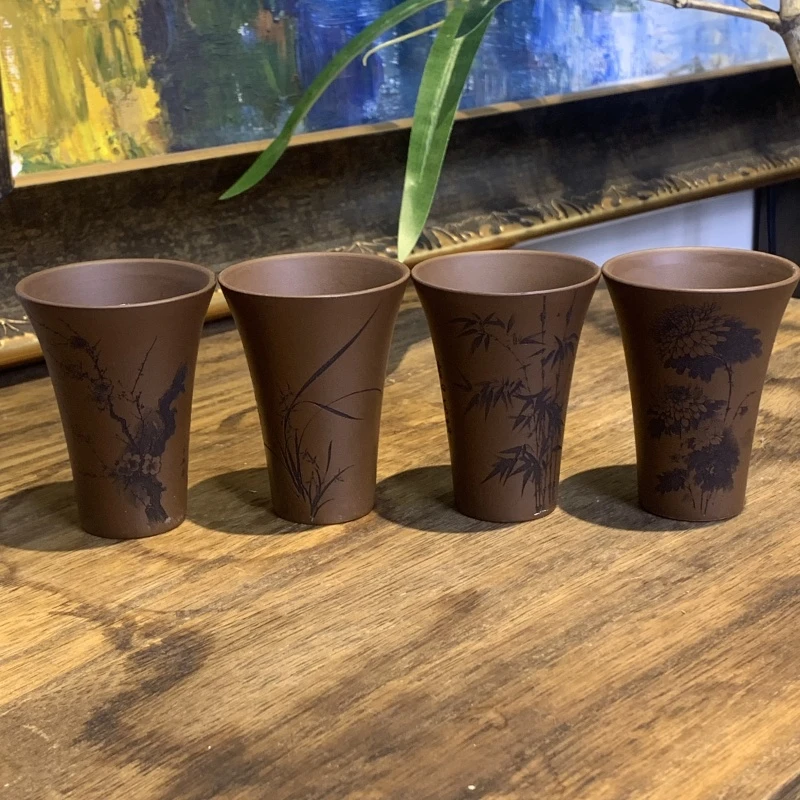 底槽清梅兰竹菊四套杯