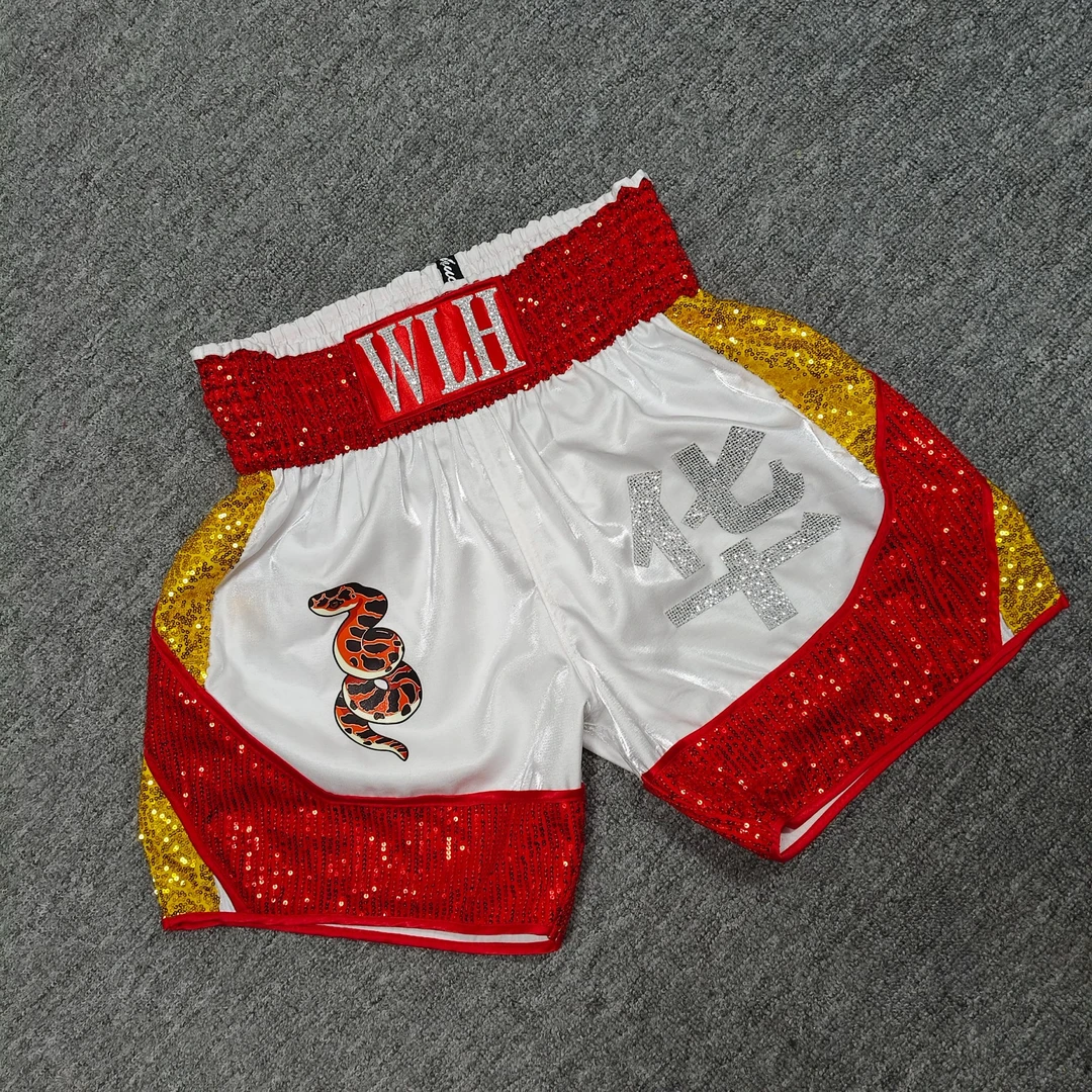 泰拳短裤拳击散打服训练格斗短裤男女拼接款