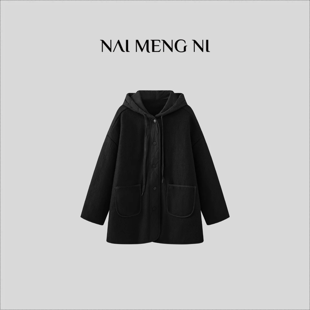 【火火】秋冬新款绵羊毛高级感气质时尚毛呢冬季外套 662109