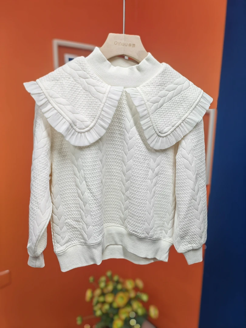 M3312362女童春秋时尚休闲大翻领卫衣-偏大