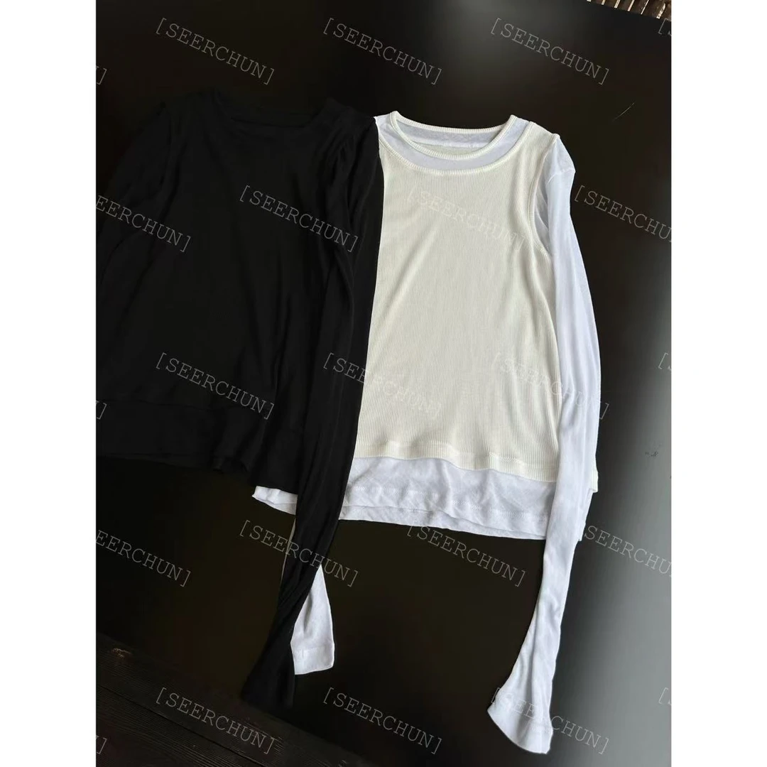 【纯纯女装】SEER CHUN高品质假两件拼接T 51459