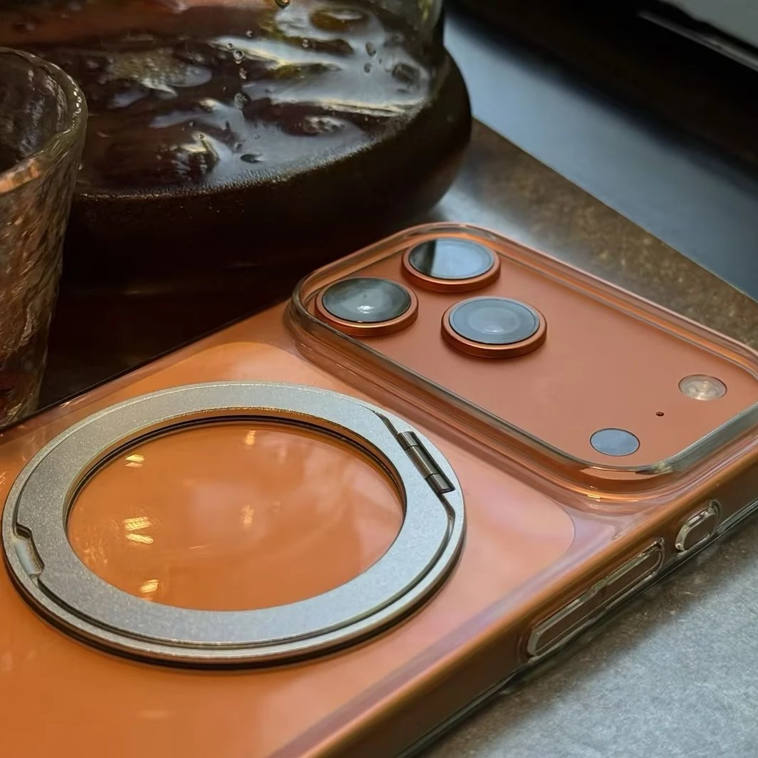 苹果17 pro max简约磁吸手机壳手机防摔伸缩旋转支架