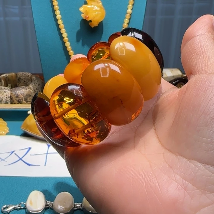 琥珀未镶嵌手链波兰设计款琥珀蜜蜡