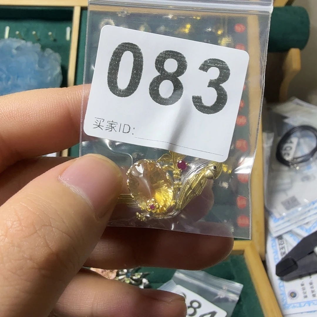 H***H黄晶银S925镶嵌颈饰